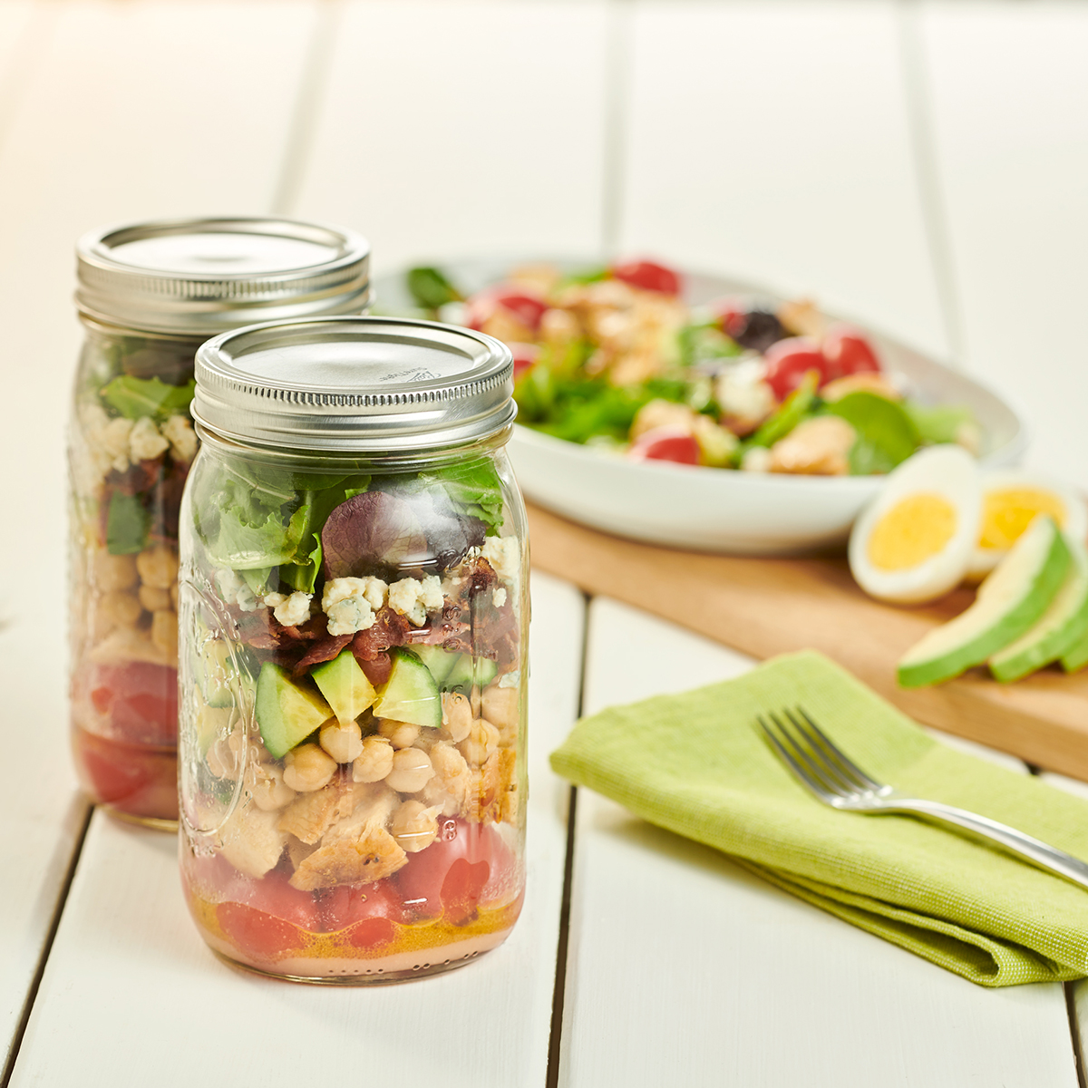 Mason Jar Cobb Salad