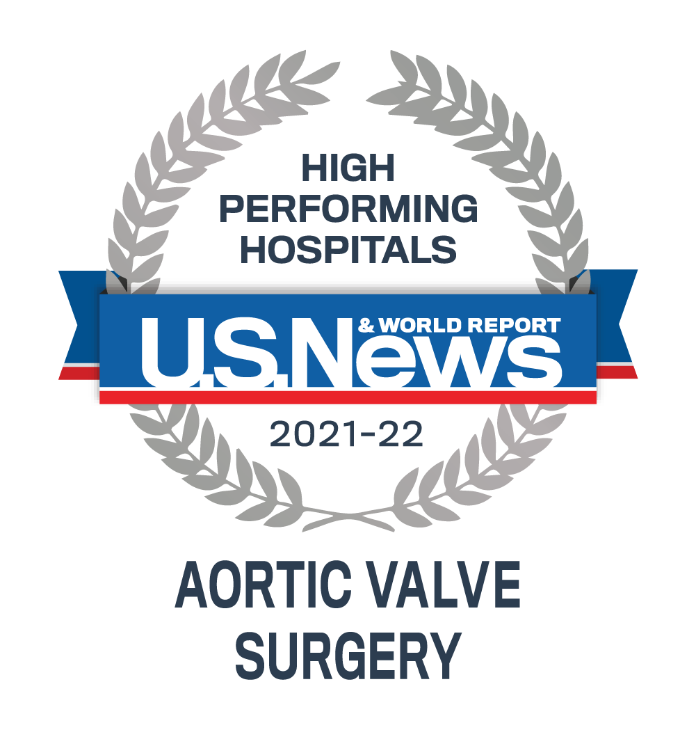 Aortic Valve Surgery - 2021-22 Best Performing Hospitals - U.S. News Emblem