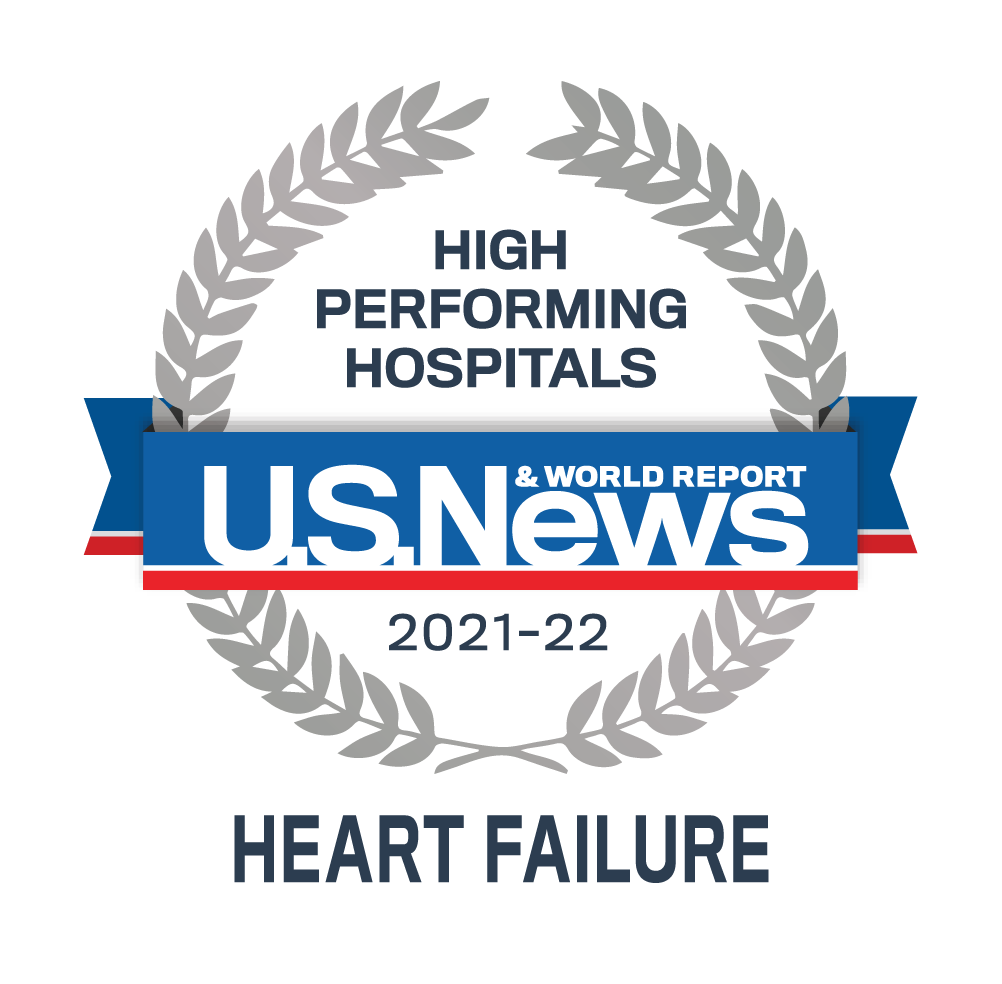 Heart Failure - 2021-22 Best Performing Hospitals - U.S. News Emblem