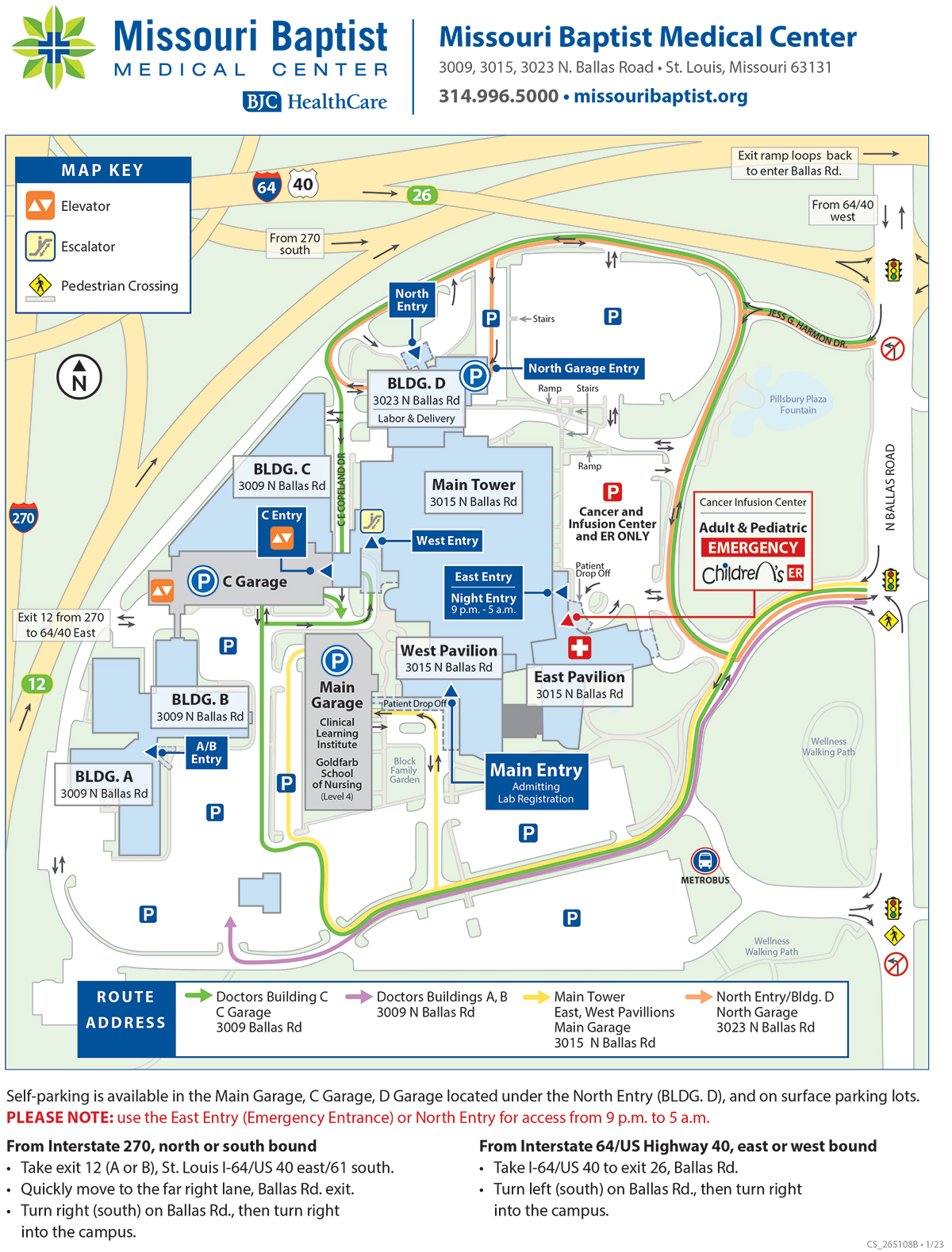 Missouri Baptist Medical Center Campus Map