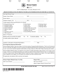 Request for Medical Records (self) form